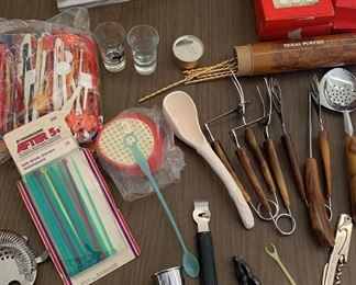 Variety of kitchen utensils