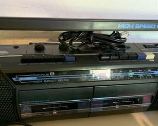 Double cassette boom box