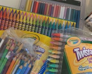 Crayons and colored pencils