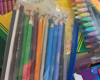 colored pencils and crayons