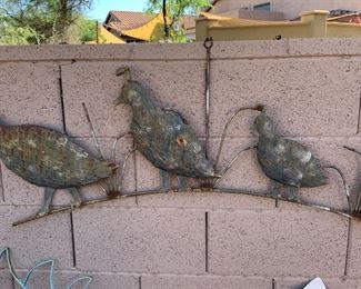 Quail metal wall art