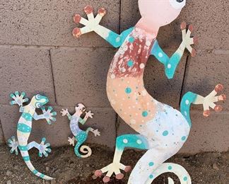 Gecko metal wall art