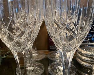 Etched glass wine glasses