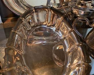 Silver plate metal platters