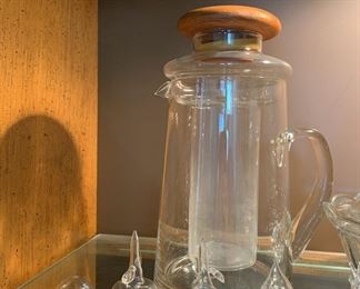 Vintage glass pitcher and decor