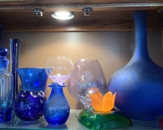 Blue glassware