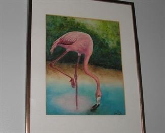 Flamingo Watercolor by Jim Pullen
