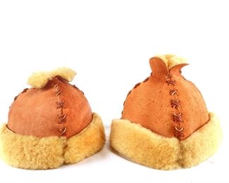 CALA502 Vintage Handcrafted Mongolian Style Sheepskin Hats