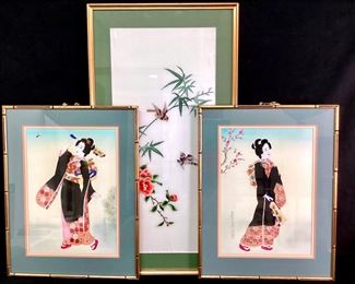 KAGE962 Asian Embroidery Paintings On Silk