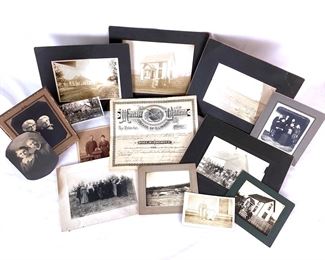 LIST503 Antique Cabinet Cards, Marriage Certificate, RPPC, And Photographs.