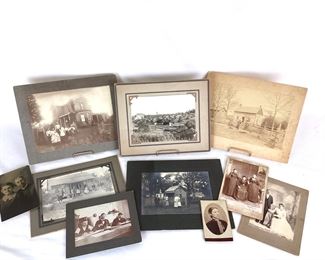 LIST506 Set Of 10 Antique Vntg Family Cabinet Photos