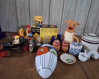 Lot of Vintage Salt and Pepper Shakera and Collectible Kitchenware