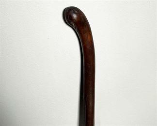 Knotted / Knotty Wood Cane | Wood cane or walking stick with exposed knots, dark finish and natural texture. - h. 31 in