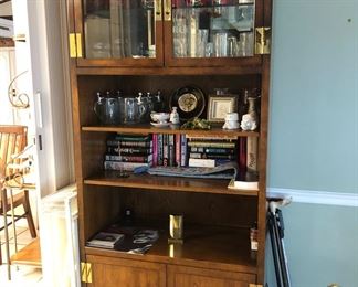 CABINET, BOOKS AND GLASSWARE