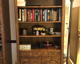 BOOKCASE AND DECOR AND BOOKS