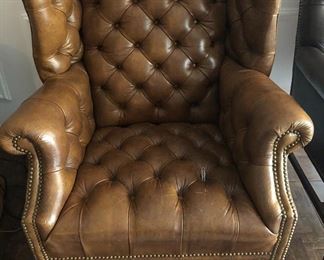 PAIR OF LEATHER CHAIRS