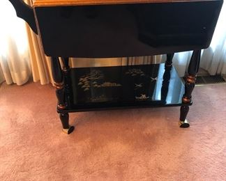 BLACK LACQUER TEA CART