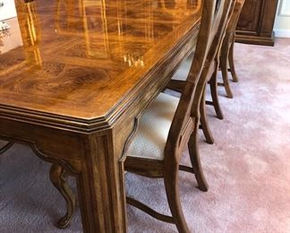 DINING ROOM TABLE AND 8 CHAIRS
