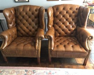 PAIR OF LEATHER CHAIRS