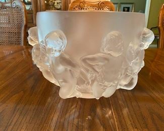 LALIQUE CRYSTAL LUXEMBERG CHERUB SIGNED 