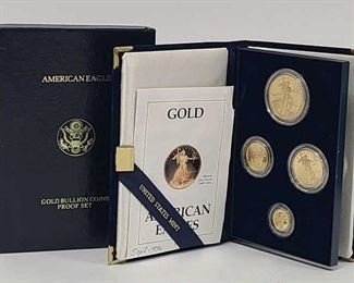 1990 U.S. 4-Coin Proof Gold Eagle Set OGP