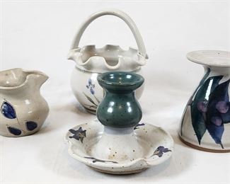 4 Piece Lot of Studio Pottery; Some Signed