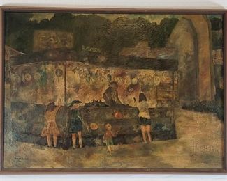 David Anderson Candy Stand Oil Painting on Canvas