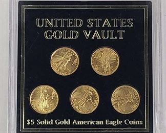 U.S. Gold Vault 1/10 Oz 1998 Gold Eagle 5-Coin Se