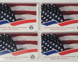 4 U.S. 2010 ATB Quarters Silver Proof Sets