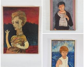 3 David Anderson Surrealist Portrait Paintings