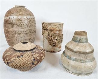 5 Pieces of Tan Studio Pottery