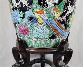 Japanese Porcelain Fish Bowl Phoenix Jardiniere