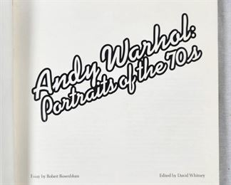 Andy Warhol Signed Portraits of the 70s Book