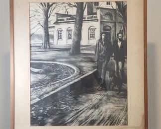 Edith Neff Original Framed Pastel Scene Artwork