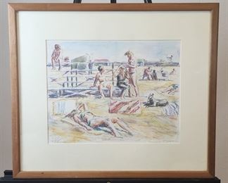 Edith Neff Original Beach Framed Watercolor