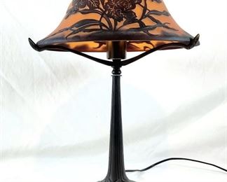 Handel-Style Cameo Glass Table Lamp