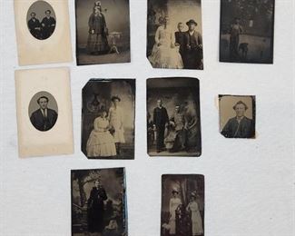 Lot of 10 Antique Tintype Photographs