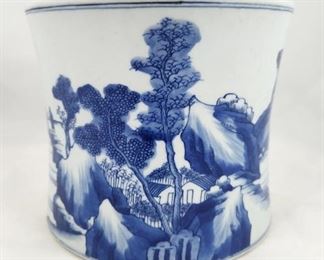 Blue and White Porcelain Planter Pot