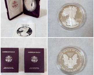2-1 Oz. 1986 Silver Proof Coins with OGP