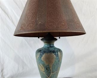 Vintage Green Patinate Metal Table Lamp