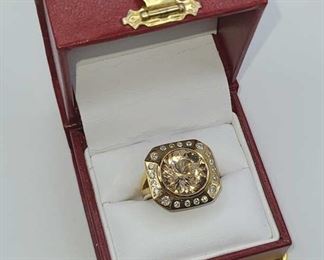 8.44ct Natural Imperial Topaz & Diamond 14k Ring