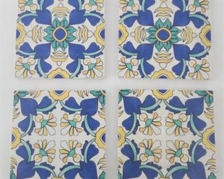 4 Screencraft Painted Ceramic Tile Coasters