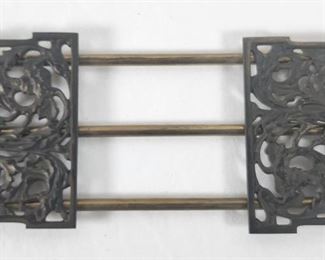 Antique Ornate Brass Foldable Extension Bookends