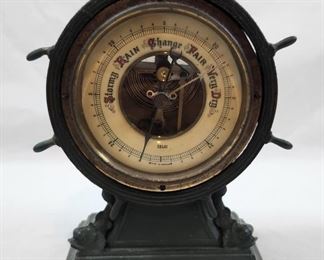 Vintage German Ship Wheel Barometer