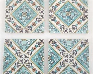 4 Screencraft Painted Ceramic Tile Coasters