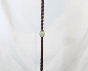Antique Iron Floor Lamp with Onyx Accents & Shade