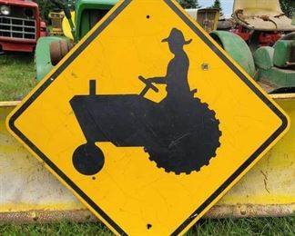 VINTAGE TRACTOR CROSSING ROAD SIGN