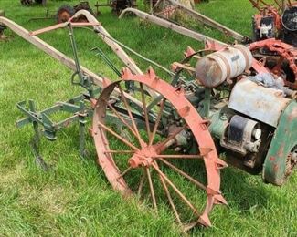 ANTIQUE STEEL WHEEL WALK BEHIND TRACTOR