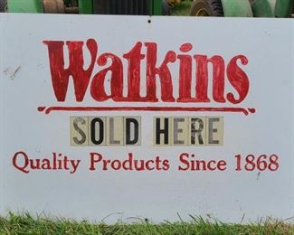 WATKINS PRODUCTS 2-SIDE PAINTED METAL SIGN