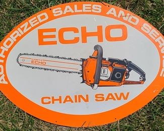 ECHO CHAIN SAWS 2-SIDE OVAL DEALER SIGN
